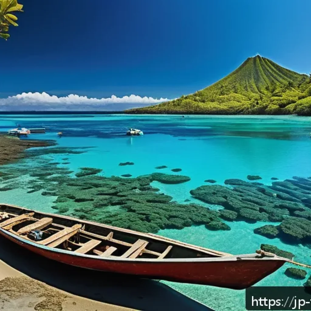 통가에서 생산되는 천연 자원 - A vibrant coastal scene of Tonga showcasing crystal-clear turquoise waters teeming with abundant mar...