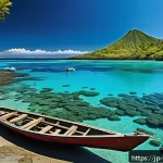 통가에서 생산되는 천연 자원 - A vibrant coastal scene of Tonga showcasing crystal-clear turquoise waters teeming with abundant mar...